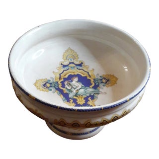 1940 Castelli L. Pardi Pedestal Bowl Made in Italy For Sale