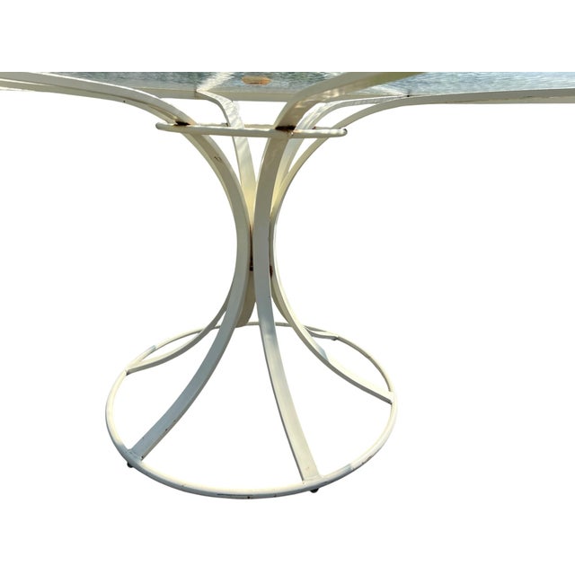 Russell Woodard Vintage Woodard Metal Patio Outdoor Dining Table For Sale - Image 4 of 10