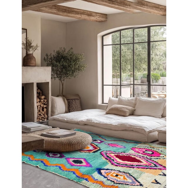 Moroccan Eclectic Wool Rug 9.4 X 6.1 Ft For Sale In Cleveland - Image 6 of 6
