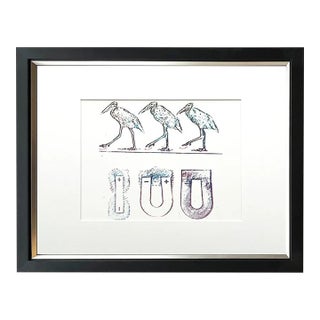 Max Ernst Original Lithograph Untitled 1970 Framed For Sale