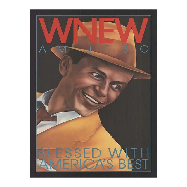 Bob Lee Hickson 'WNEW Frank Sinatra' Red,Blue Offset Lithograph For Sale