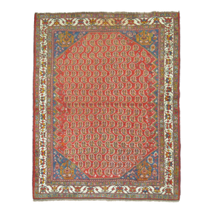 Antique Traditional Tribal Ghasghai Square Accent Rug, 4' X 5'1''