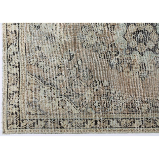 Vintage Tribal Medallion Rug in Muted Blues and Beiges – Handwoven Elegance With Architectural Symmetry - 4' 6'' X 6' 4'' For Sale - Image 11 of 12