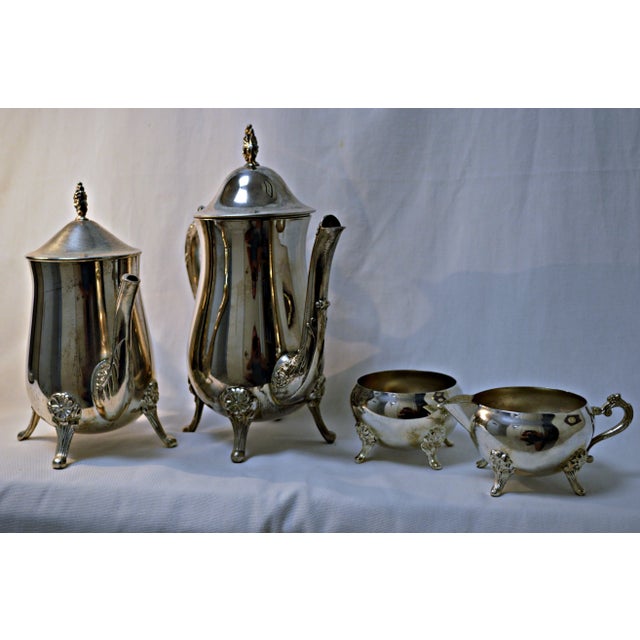 1970s Silver Plated Coffee & Tea Set - 4 Pieces For Sale - Image 5 of 11