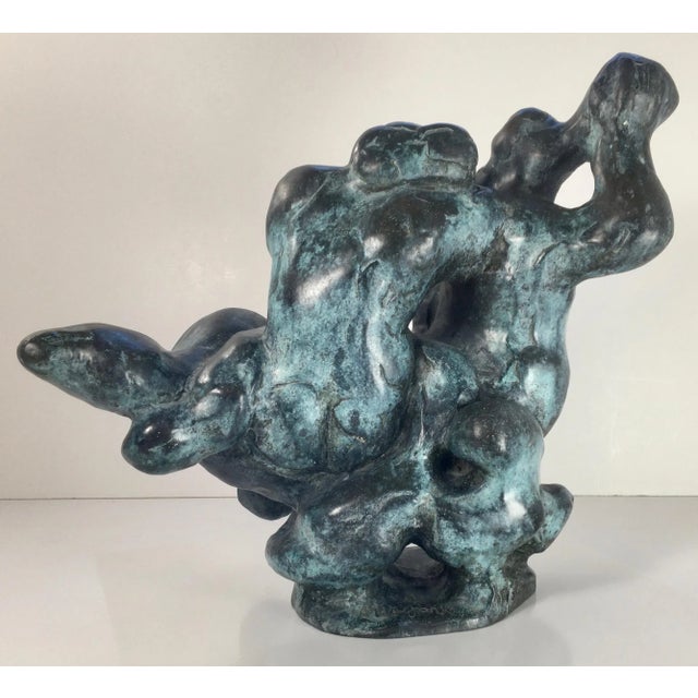 Circa 1961 Bronze Sculpture “Triton and Nereid” by Dutch Artist Nic Jonk - For Sale - Image 4 of 13