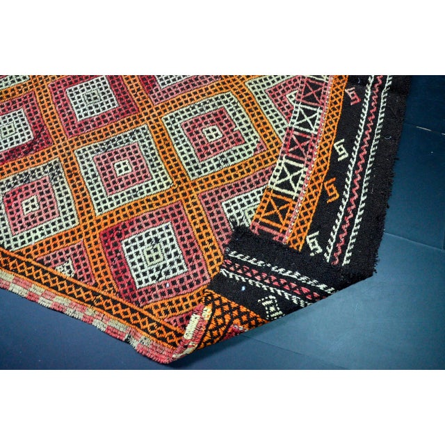 1960s Tribal Turkish Kilim Rug For Sale - Image 10 of 11
