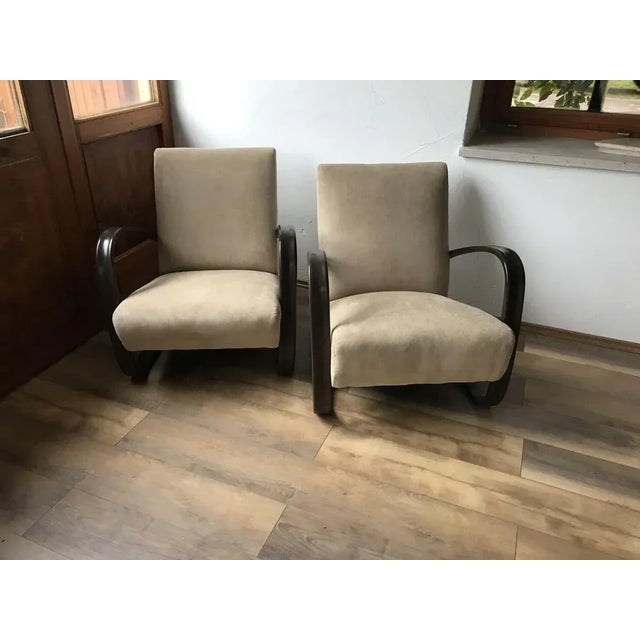 Set of H 269 Lounge Chairs by Jindrich Halabala, 1930s For Sale - Image 4 of 9