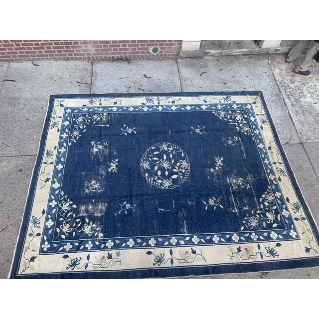Chinese 1900s, Handmade Antique Peking Chinese Rug 9.2' X 12.4' For Sale - Image 3 of 11