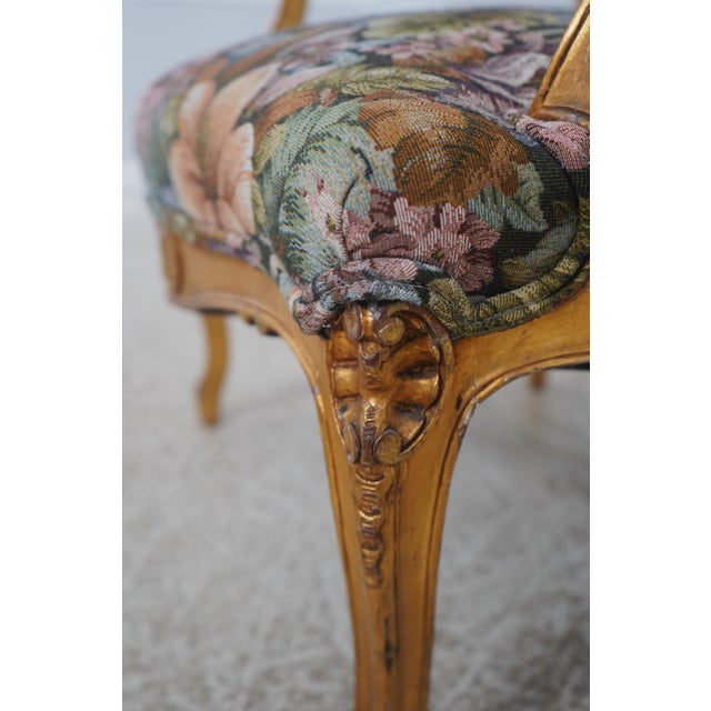 Pair of Louis XV Giltwood Fauteuils Armchairs For Sale - Image 15 of 18