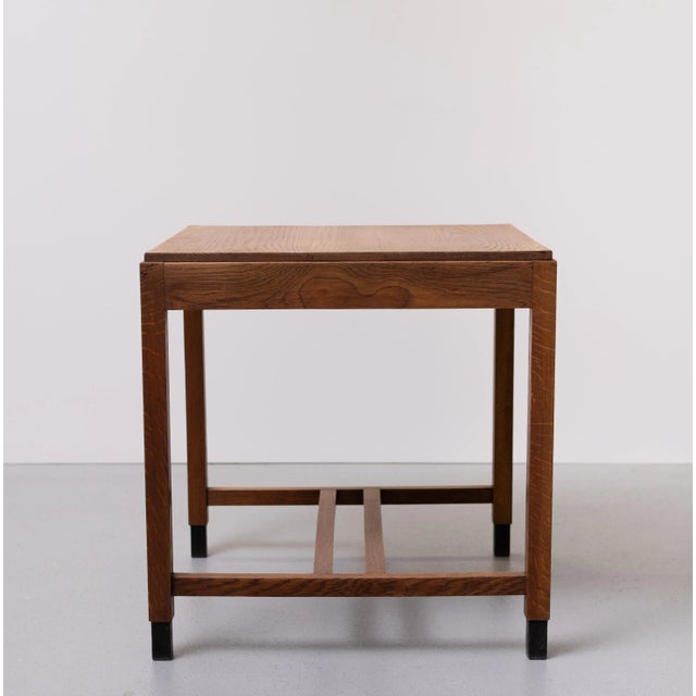Dutch Art Deco Amsterdamse School Oak Writing Table, 1930s For Sale - Image 10 of 12