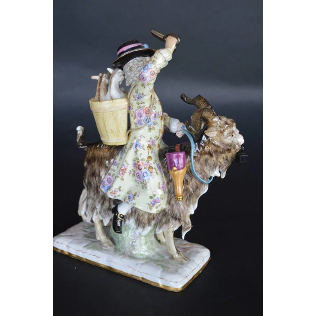 Meissen Porcelain Meissen Porcelain of a Man on a Goat For Sale - Image 4 of 7