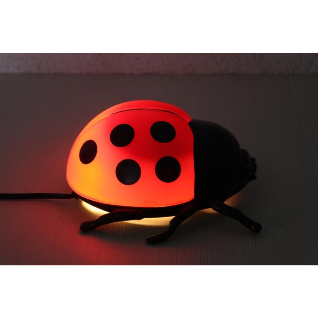 Black Ladybug Lamp in Cast Iron and Glass Paste, 1970s For Sale - Image 8 of 12