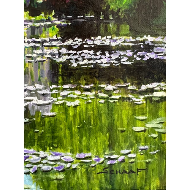 Contemporary Steve Schaaf Among the Water Lilies Oil Painting For Sale In San Francisco - Image 6 of 11