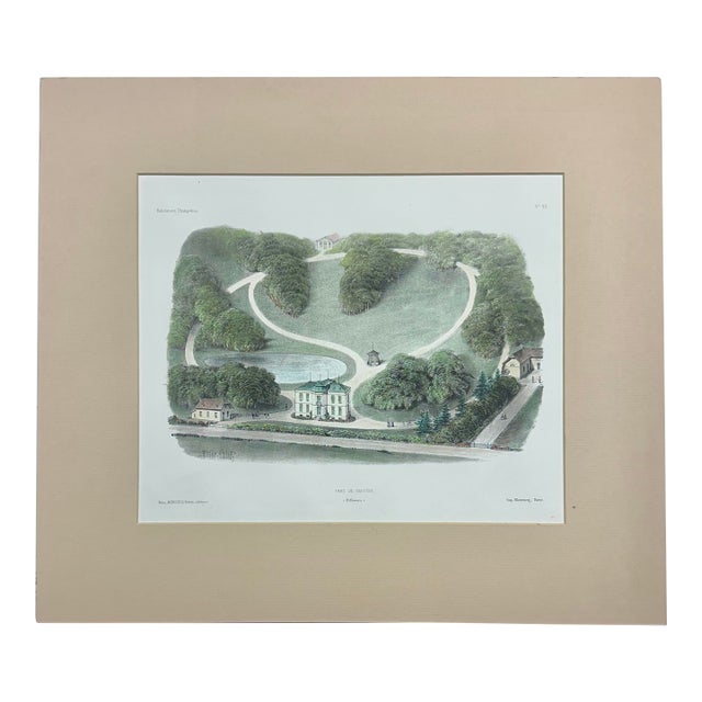 Parc De Gastines Original Lithograph, 1860 For Sale