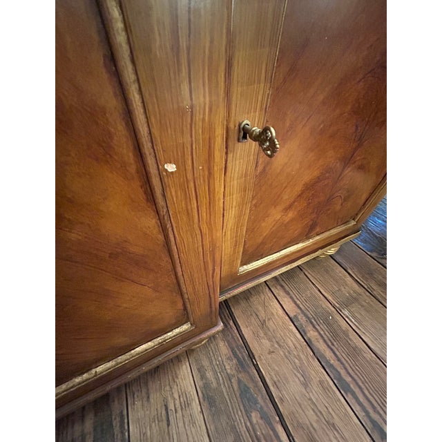 Wood French Vintage Louis XVI Flame Mahogany Sideboard With Greek Key Gallery For Sale - Image 7 of 15