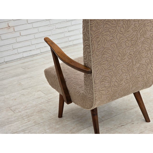 Danish Armchair in Furniture Wool and Beech Wood, 1960s For Sale - Image 18 of 18