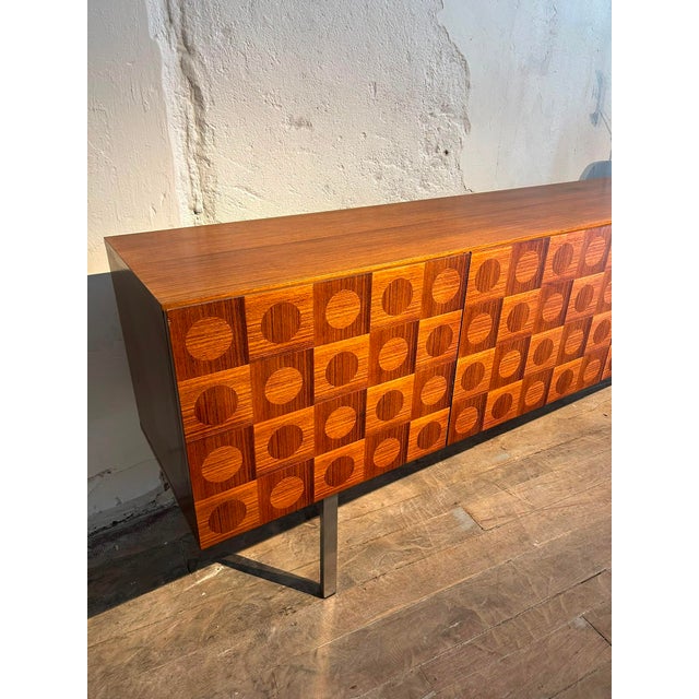 Vintage Teak Marquetry Sideboard, 1960s, in Flawless conditions. Designed 1960 to 1969 This piece has an attribution mark,...