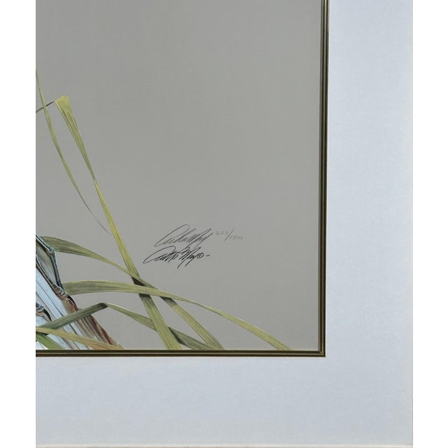 Art LaMay Signed Limited Edition Bay Blue Heron Gold Gilt Framed Giclee This striking, large-scale contemporary limited-...