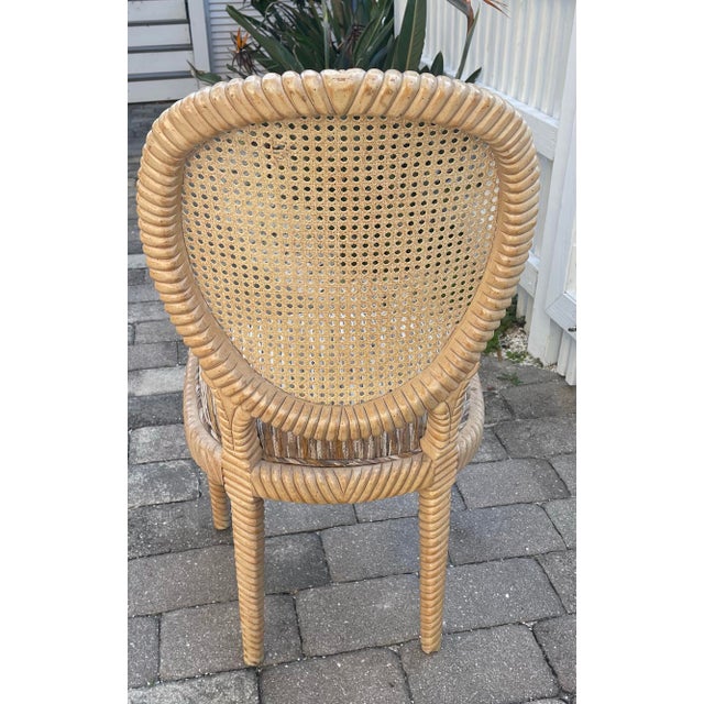 1970s Carved Wood Rope Chairs Set of 4 Chairish