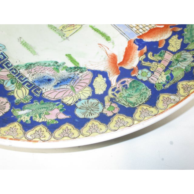Antique Porcelain Chinese Rose Mandarin Charger For Sale - Image 4 of 14