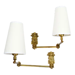 Maison Charles Swing Arm Bronze Sconces French Mid-Century Modern, Set