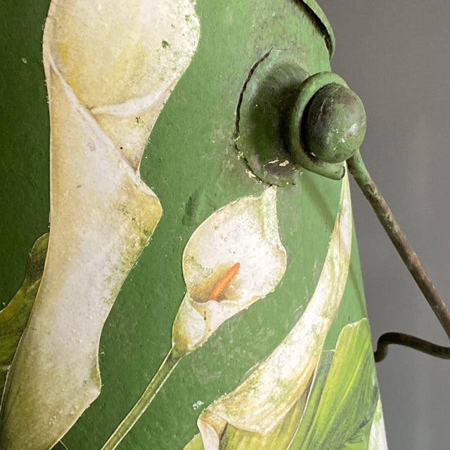 Vintage Hand Painted Calla Lily Folwers Fireplace Coal Scuttle Bucket, Cca 1930, 1920s For Sale - Image 12 of 18