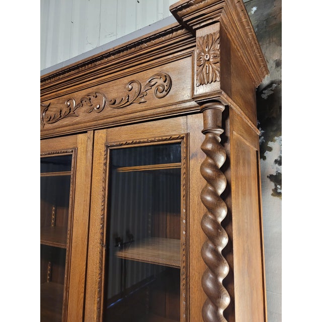 Large Solid Oak Bookcase, 1890s For Sale - Image 12 of 13