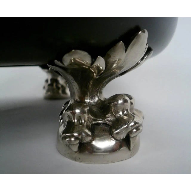 Edward F. Caldwell & Co. E. F. Caldwell Patinated Bronze and Silver Plated Table Lamp For Sale - Image 4 of 6