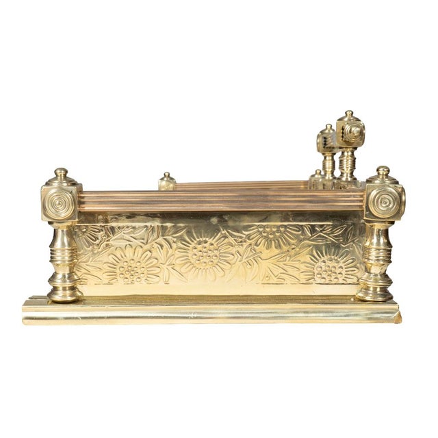 English Aesthetic Movement Brass Fire Fender For Sale - Image 10 of 10