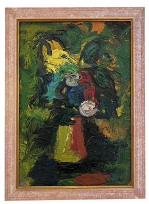 Gian Rodolfo D'accardi, Fleurs, Oil on Wood, Framed