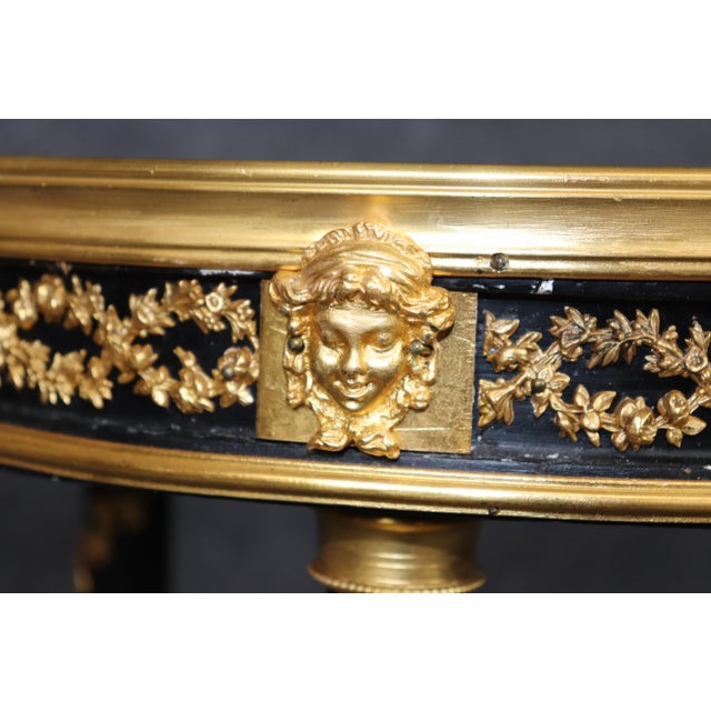 Stone French Louis XV Style Ormolu and Marble Top Side Table in Manner Weisweiller For Sale - Image 7 of 10