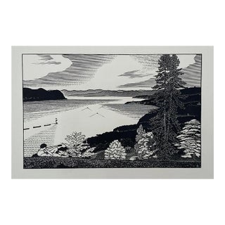 1936 Rudolph Ruzicka Summer Day Woodcut For Sale