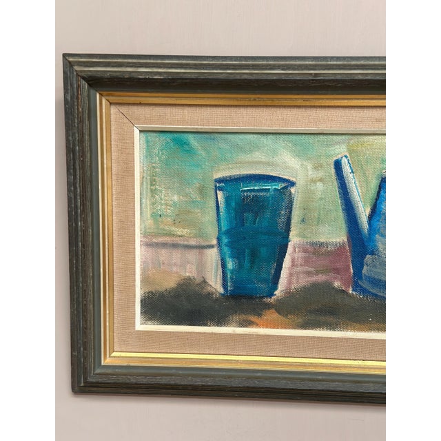 Louis Zelig, Kettle Bowl and Glass, 1950s, Oil Painting on Panel, Framed For Sale - Image 12 of 18