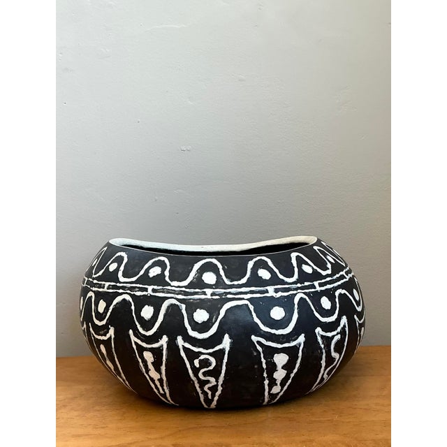 Vintage Original Hand Painted Studio Pottery Bowl For Sale - Image 9 of 12