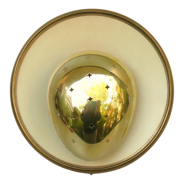 Brass Wall Lamp with Star Decoration, 1960s For Sale