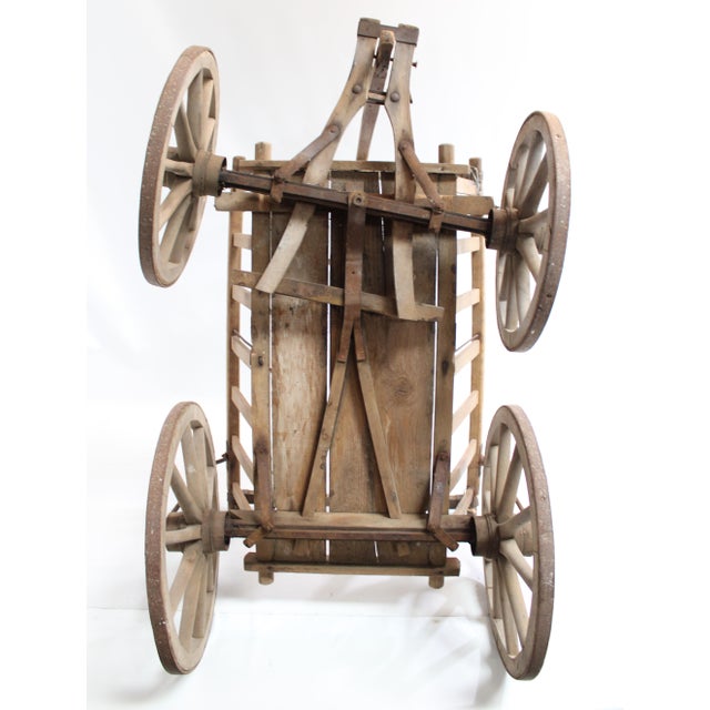 Farm Cart Vintage European Wagon 49 X 29 X 49 For Sale - Image 10 of 15