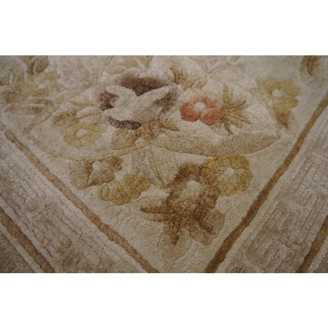 1980s Light Gray Floral Vintage Chinese Silk Rug 3' X 5'2" Handknotted Wool Carpet For Sale - Image 9 of 18