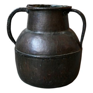 Large Hammered Copper Water Jar, 1920s For Sale