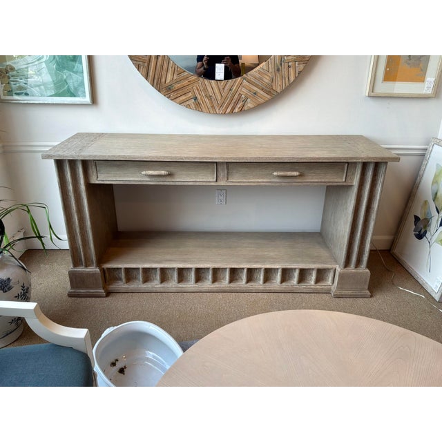 Rustic Style Jonathan Charles Arataross Sideboard. Two drawers, distressed light finish, paneled construction and...