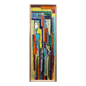 Mid Century Modern Figural Tile Plaque