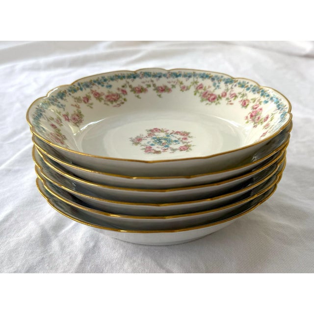 White French Limoges Antique Porcelain Bowls - Set of 6 - 7.25" For Sale - Image 8 of 13