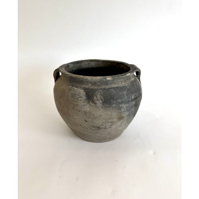 Rustic Black Gray Pottery Vase For Sale In Los Angeles - Image 6 of 10