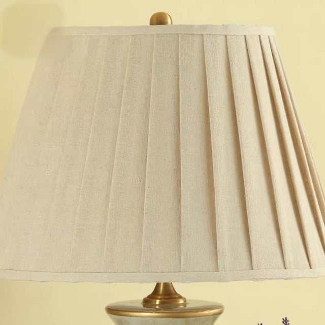 2020s Bird-and-Flower Painted Porcelain Gilded Table Lamp For Sale - Image 5 of 7