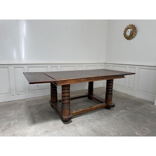 Art Deco Table in Oak by Dudouyt, 1930 For Sale - Image 11 of 13