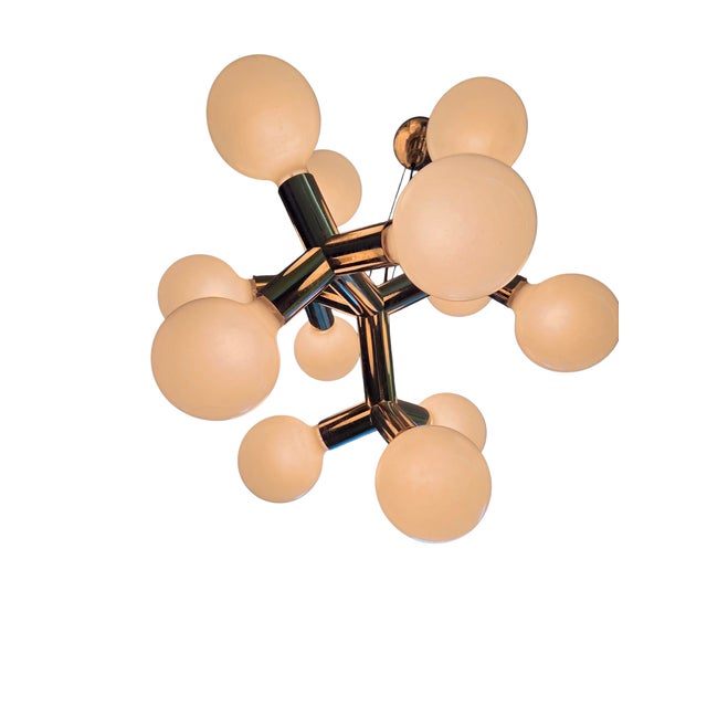 Vintage Kalmar Austria Atomic 12 Hl Chandelier Mid Century Space Age Chrome Lamp For Sale - Image 12 of 15
