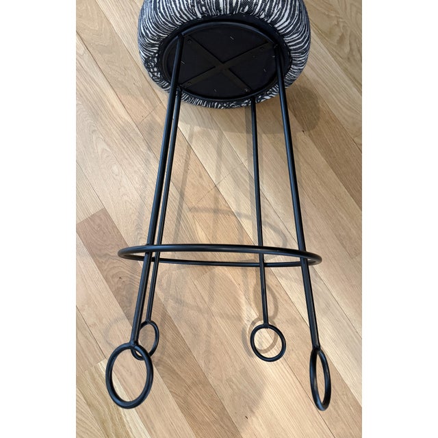 2020s 6 Rachel Donath Counter Stools - Reupholstered W. Kelly Wearstler Fabric For Sale - Image 5 of 10