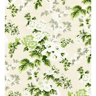 The House of Scalamandré Ascot Linen Print Fabric, Verdure For Sale