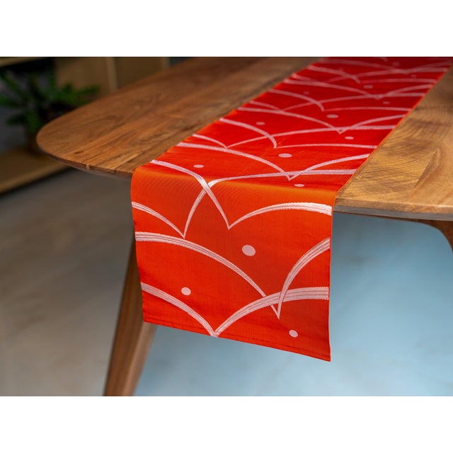 Contemporary Japanese Ceremonial Silk Table Runner by Renaras For Sale - Image 3 of 7