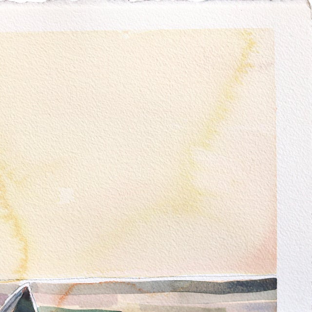 Coastal Channel Islands - Abstract Muted Colorful Coastal Oceanscape Watercolor Painting Original Artwork by Heidi Lowell For Sale - Image 3 of 5