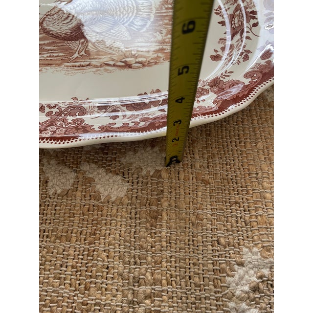 Vintage Brown Transferware Copeland Spode "Turkey" Serving Platter For Sale - Image 9 of 10